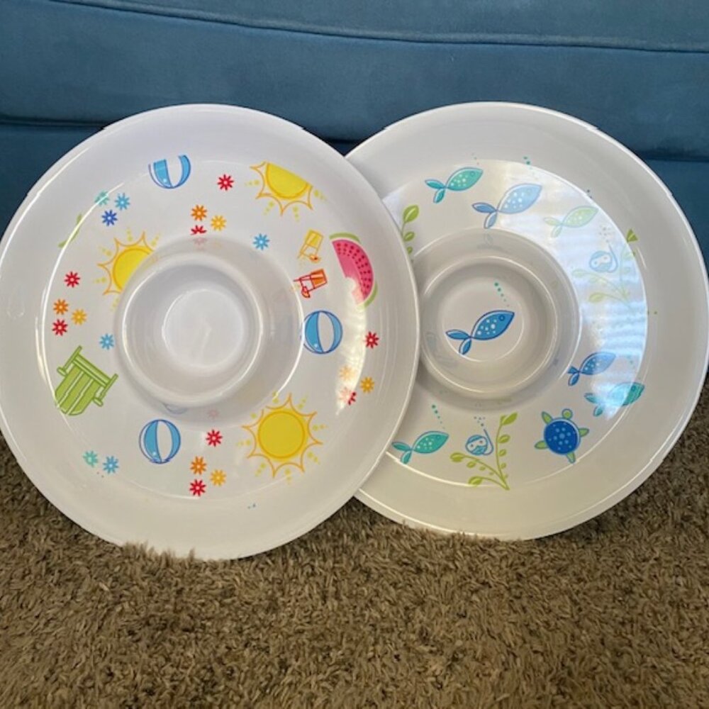 Melamine Chip and Dip Serving Platters (2 count)